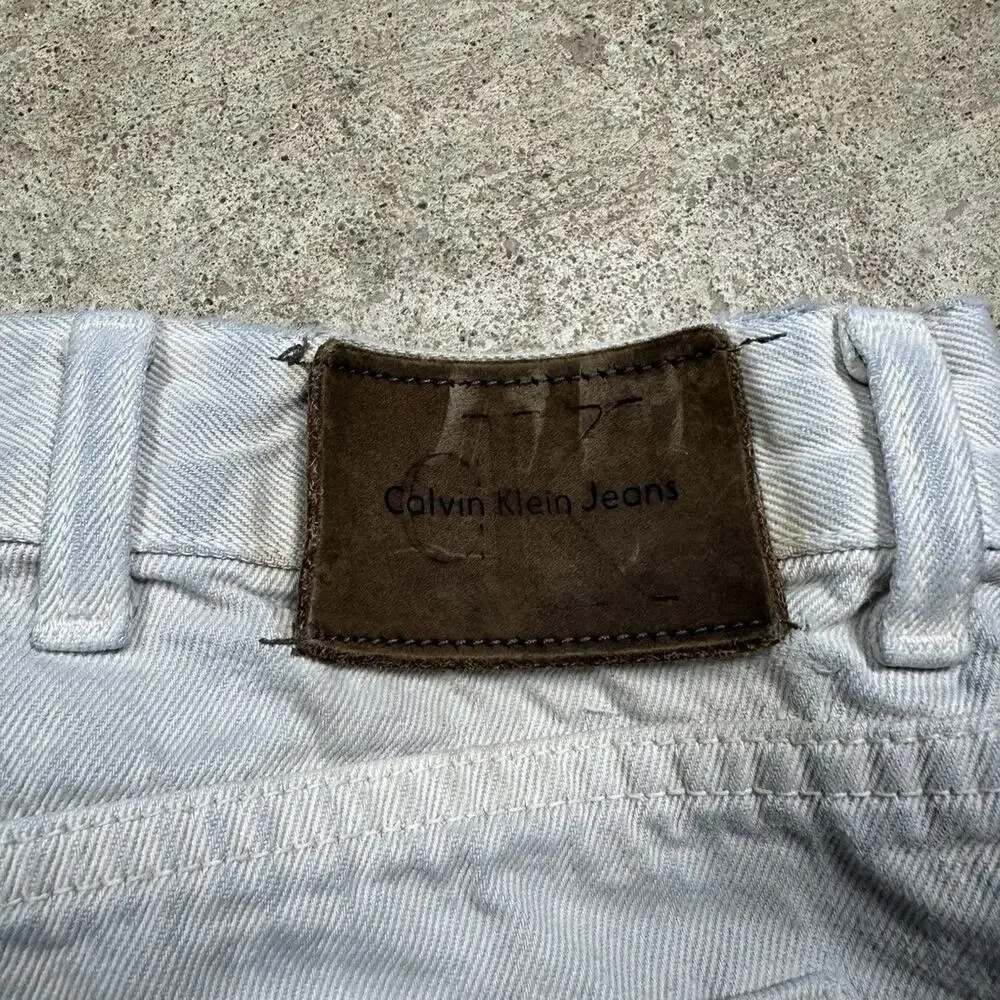 VTG Made in USA White Denim Calvin Klein Jeans Size 38x32